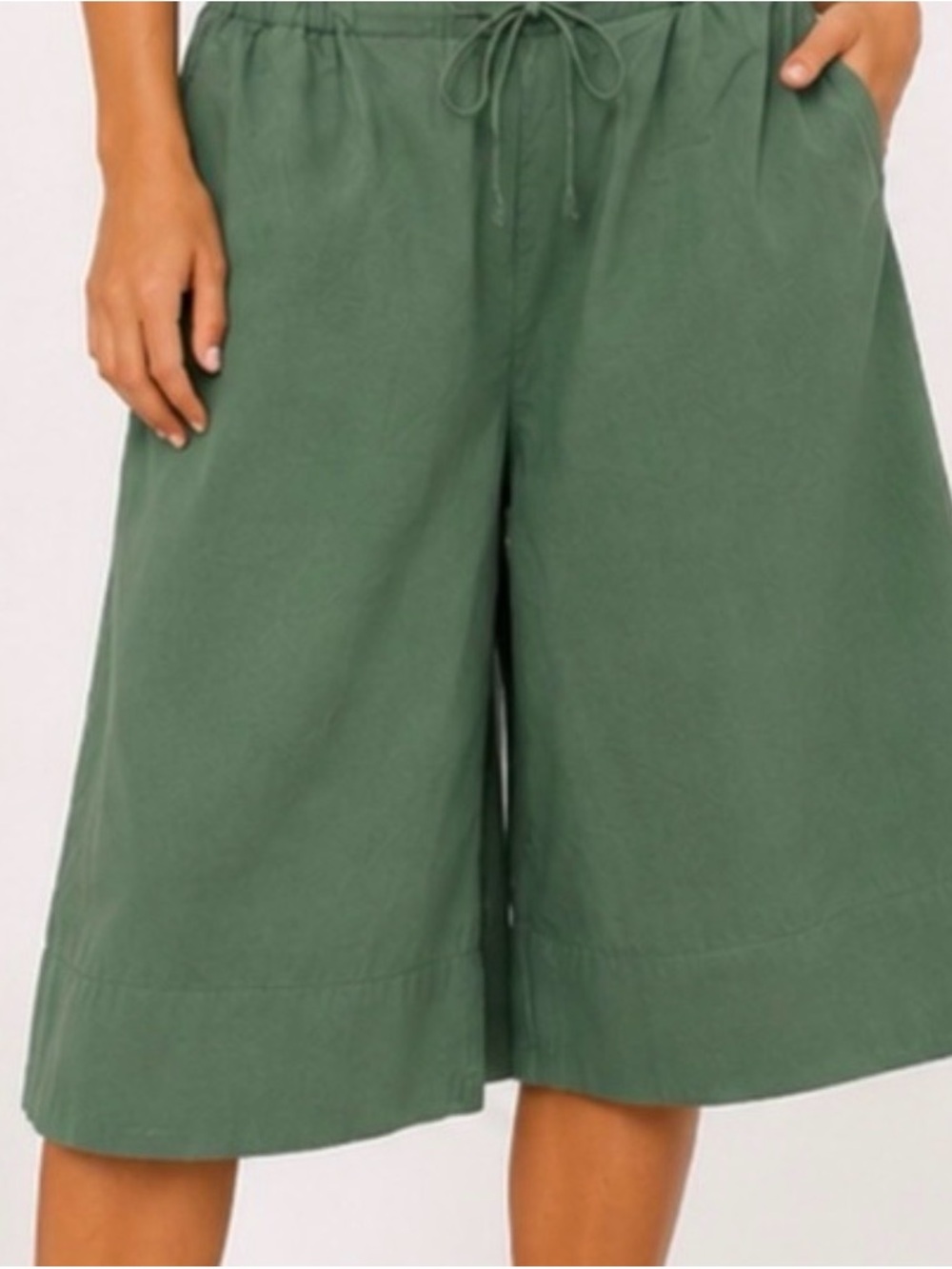 Free people menorca Green Wide-Leg Drawstring Women’s capris xs
